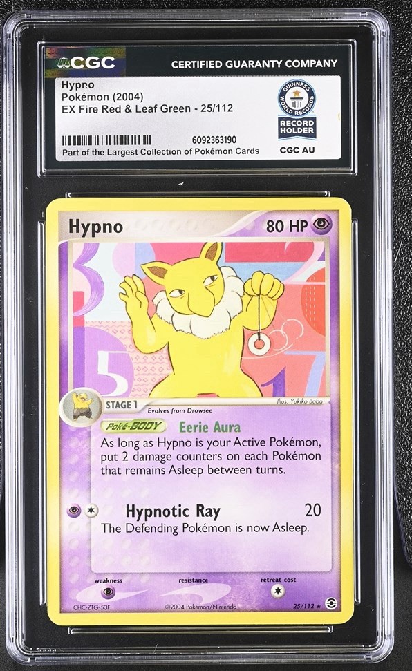 Used 2004 POKEMON EX FIRE RED & LEAF GREEN 25 HYPNO CGC WORLD RECORD SLAB 1/1
