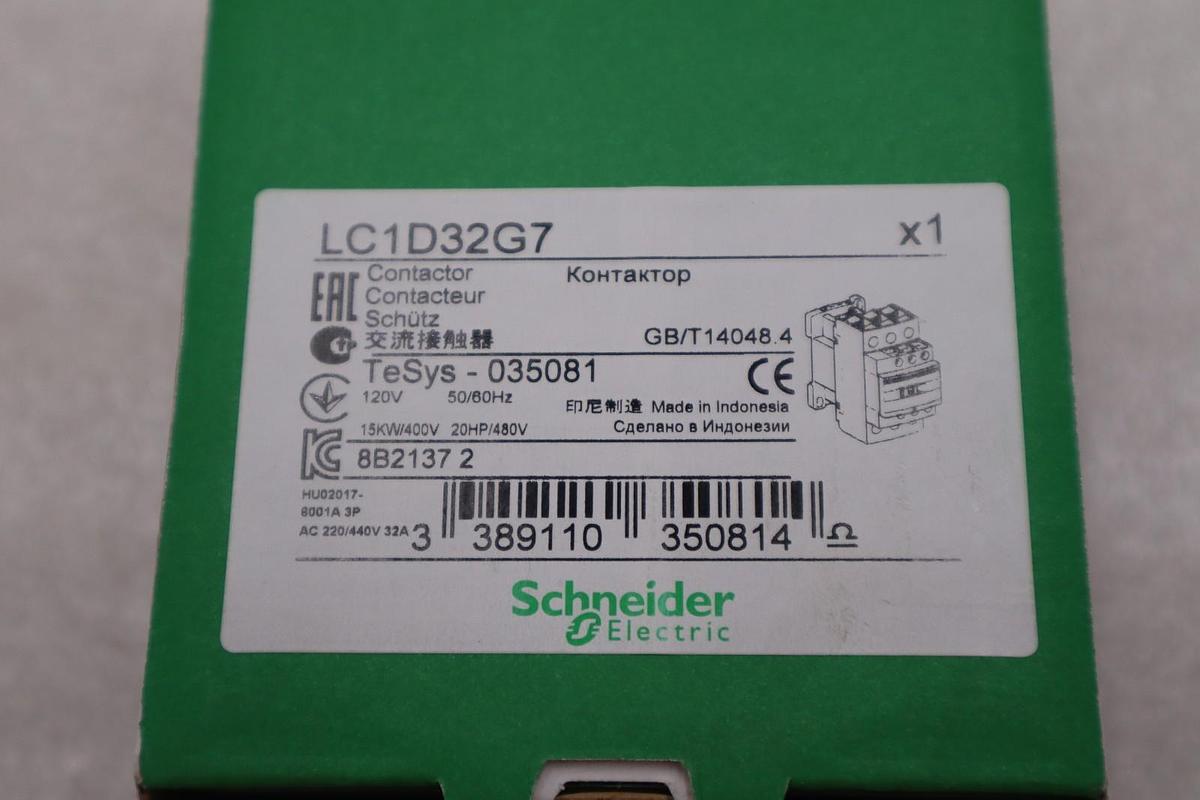 SCHNEIDER LC1D32G7 CONTACTOR STOCK #K-3915A