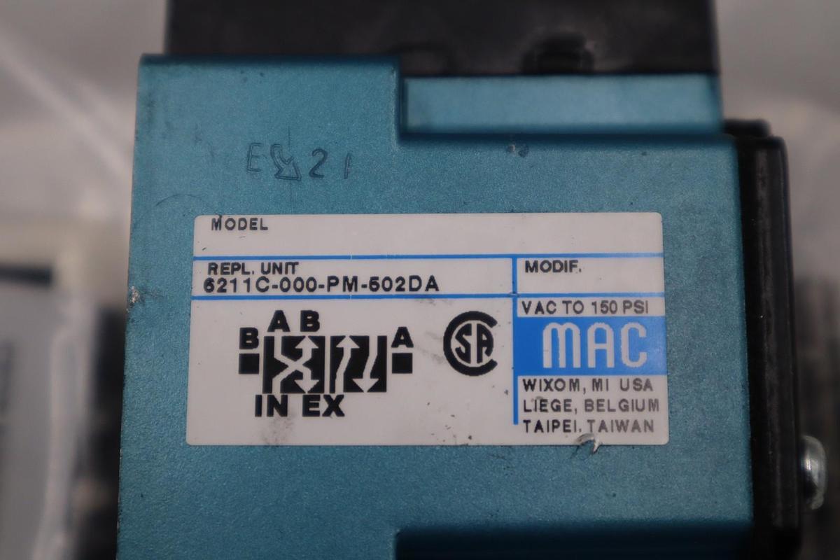 NEW MAC 6211C-000-PM-502DA W/ PME-502DABE SOLENOID VALVE 6200 SERIES #H728A