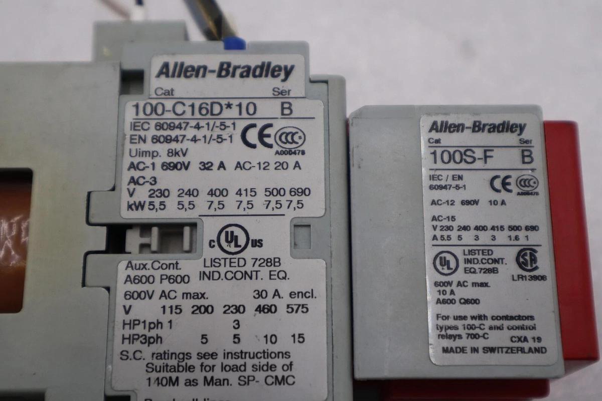 Used Allen Bradley 100S-C16DJ14C Guard Master Safety Contactor STOCK L-485-C