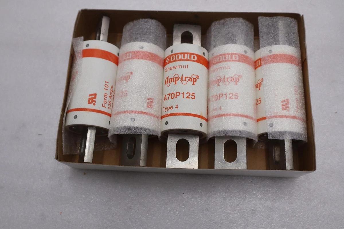 Used BOX OF 5 - Amp Trap Ferraz Shawmut A70P125-4 Semiconductor Fuse - STOCK GF839