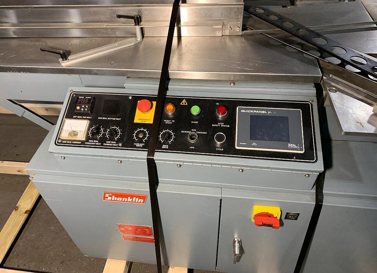 Used SHANKLIN F-5A AUTOMATIC SIDE SEAL SHRINK SYSTEM WITH SHANKLIN T-7XL HEAT TUNNEL