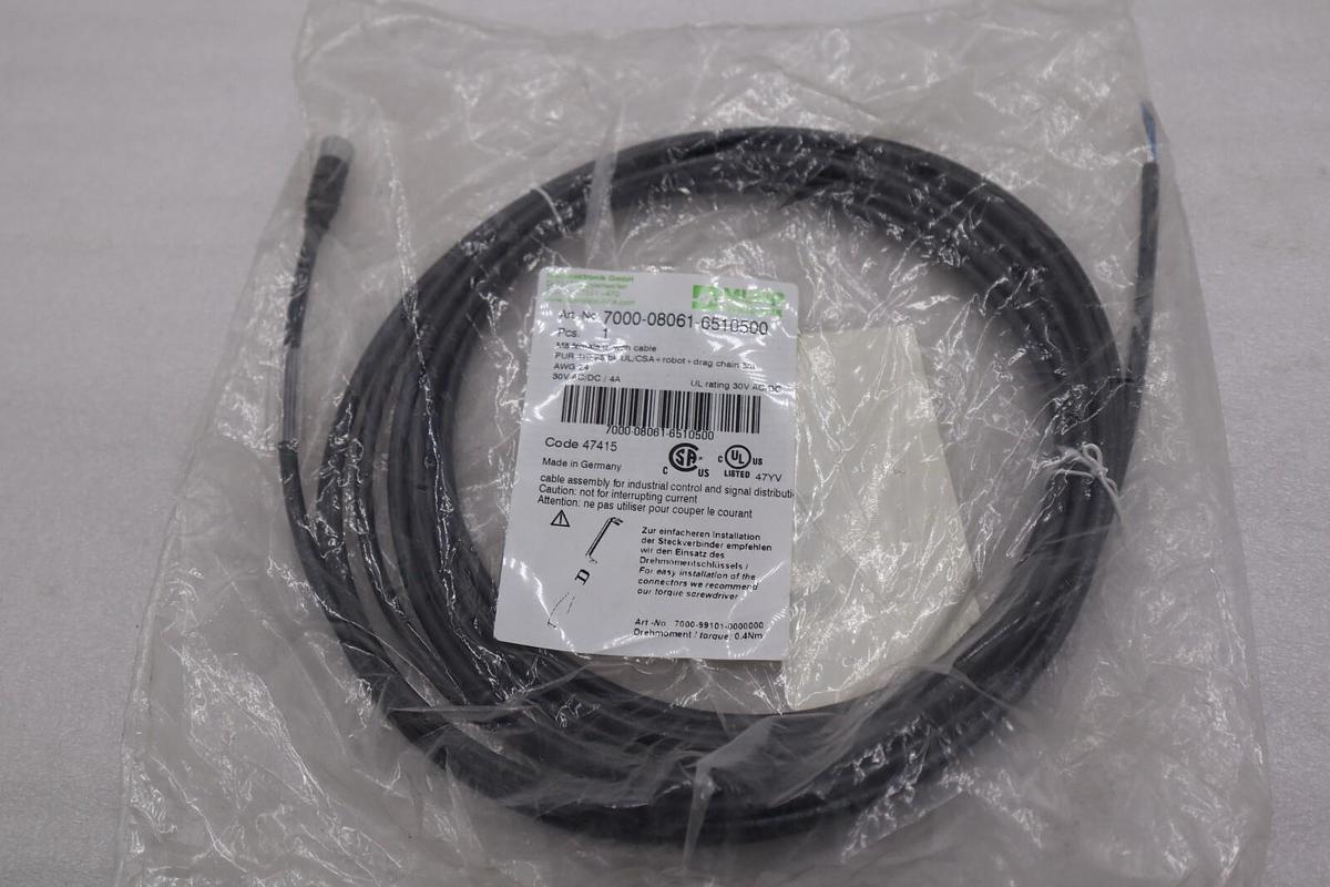 NEW MURR 7000-08061-6510500 M8 FEMALE 0° WITH CABLE STOCK K-3959