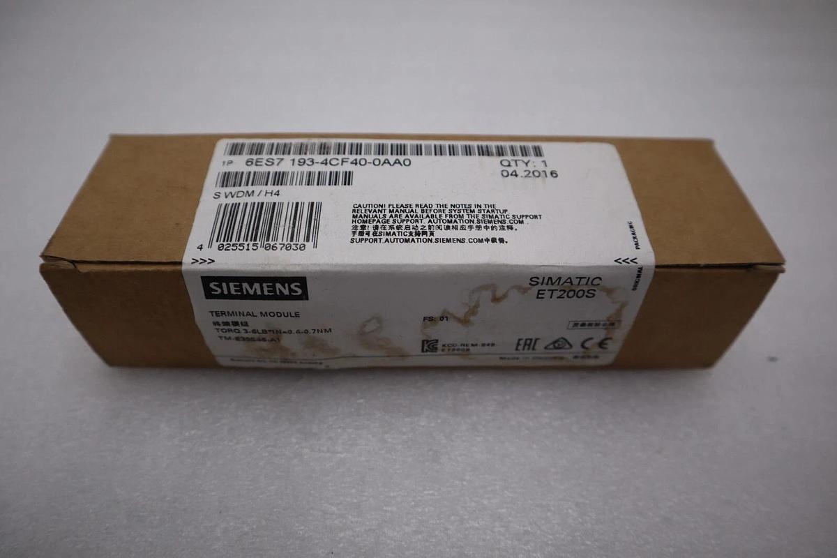 New Seal Siemens 6ES7193-4CF40-0AA0 6ES71934CF400AA0 Terminal Module Stock G701A