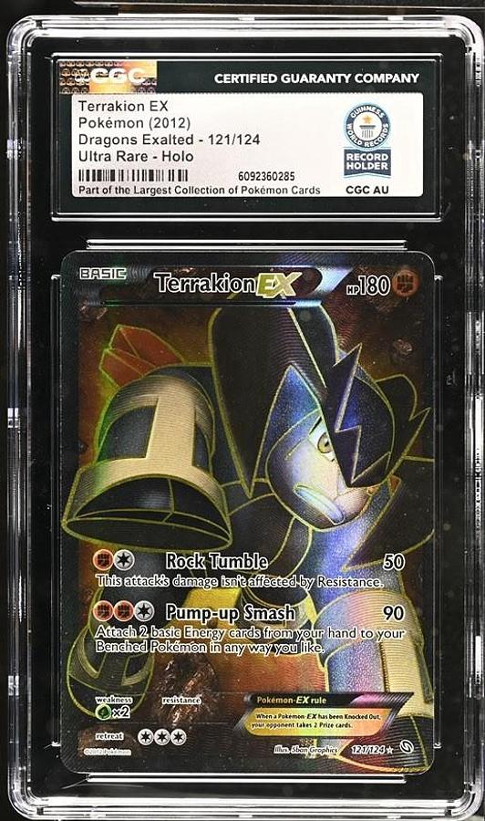Used Terrakion EX Full Art Holo Ultra Rare 121/124 Dragons Exalted CGC WORLD RECORD