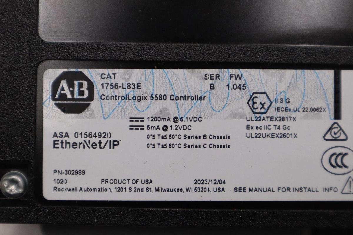 Allen Bradley 1756-L83E /1756L83E Ser B 5580 Controller - STOCK GF129 887172361357