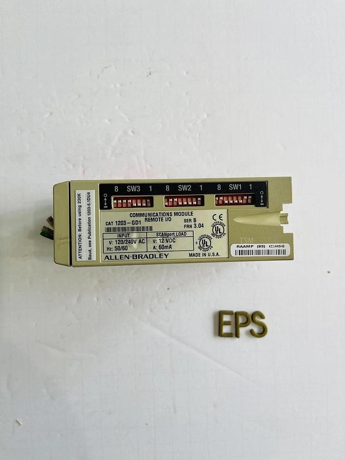 Used ALLEN BRADLEY 1203-GD1 REMOTE I/O COMMUNICATIONS MODULE SER C FRN 3.04 #K-1268