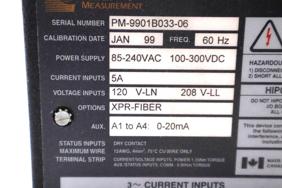 Used POWER MEASUREMENT 9901B03306 7700 ION 85-240VAC STOCK #L-429