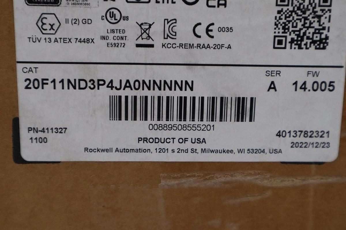 Used 20F11ND3P4JA0NNNNN POWERFLEX 753 2 HP DRIVE VFD NEW 2022 STOCK 5698