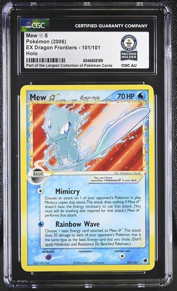 Used Mew [Gold Star] 2006 English EX Dragon Frontiers 101/101 Holo World Record CGC