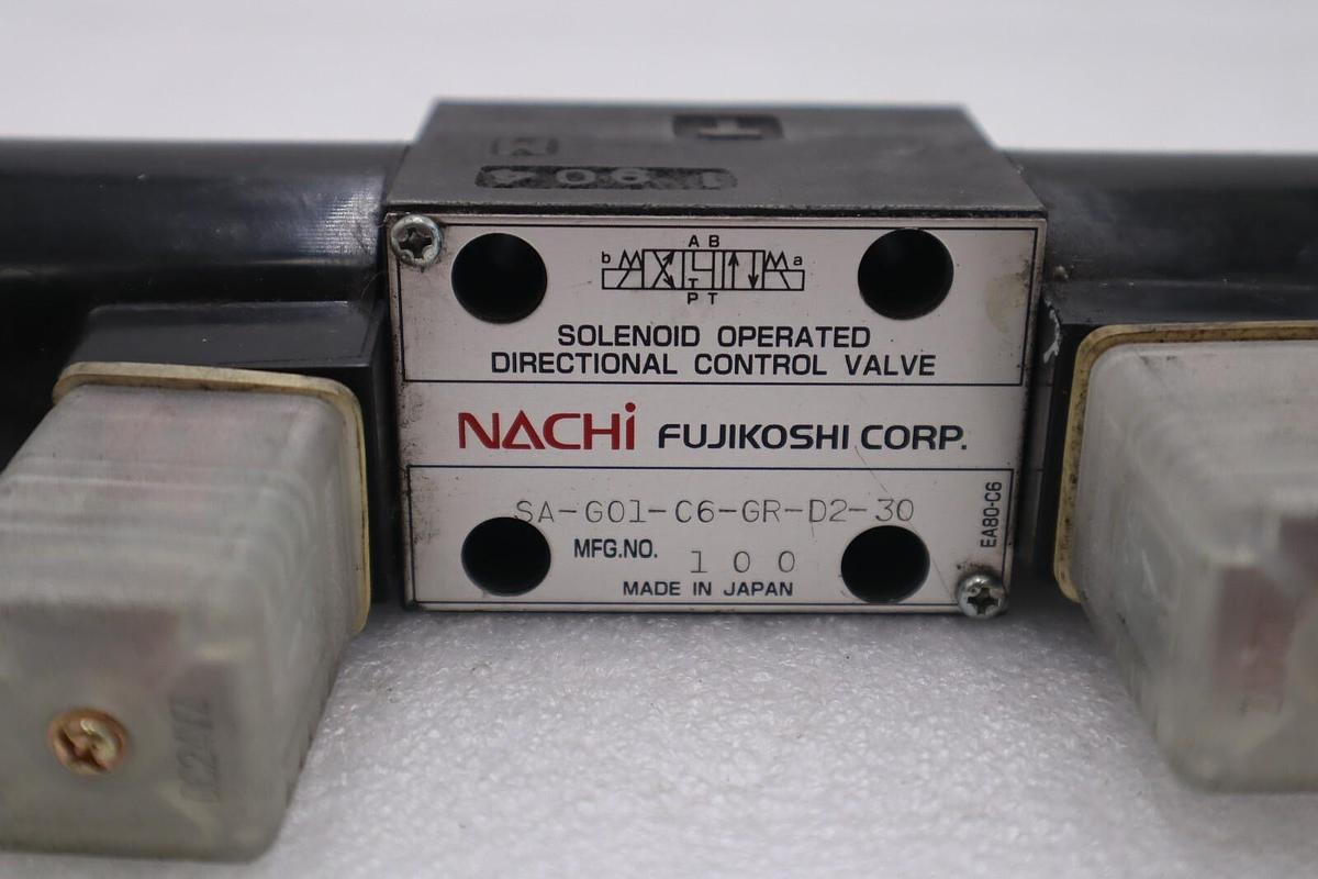 NACHI SA-G01-C6-GR-D2-30 SOLENOID OPERATED CONTROL VALVE STOCK #K-1896