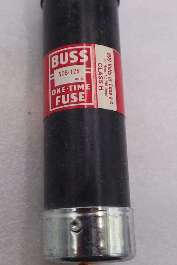 Bussmann Buss NOS-125 Amp Fuse One-Time 600 Volt Class H STOCK 2093A