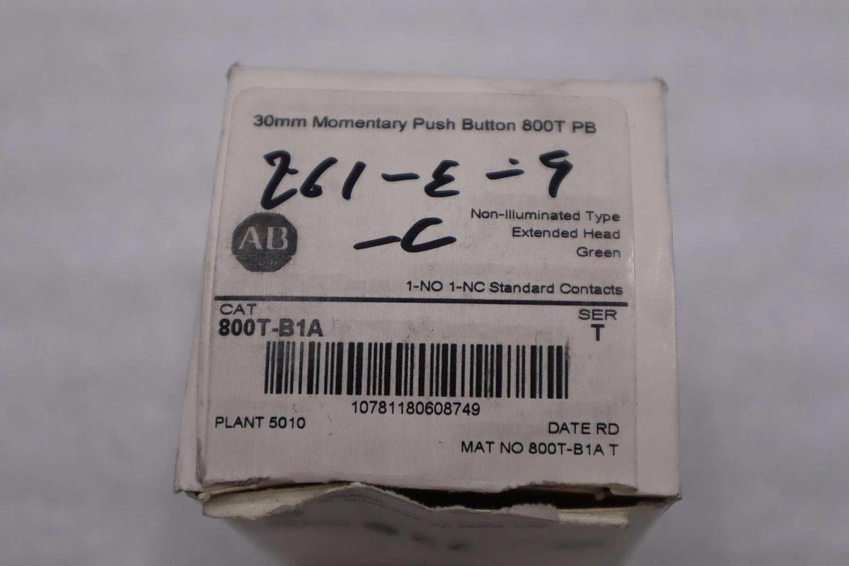 Used LOT OF 2 NEW Allen Bradley 800T-B1A Push Button Extended Head Green STK K4003CC