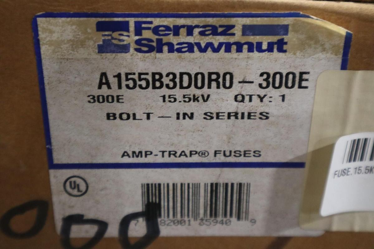 Used Mersen Ferrraz Shawmut Fuse A155B3D0R0-300E NEW IN BOX STOCK G157
