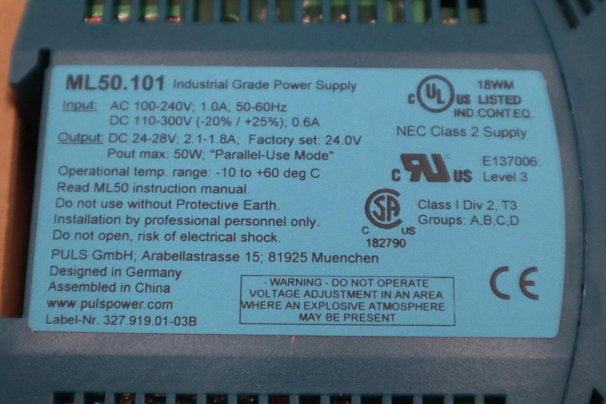 NEW OPEN BOX PULS ML50.101 Power Supply STOCK G451A