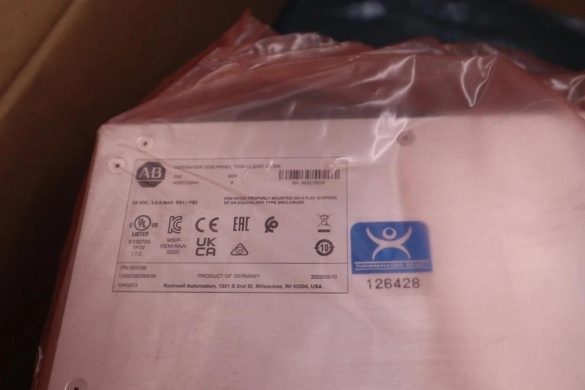Allen-Bradley Versaview 5200 21.5" Multi-Touch 6200-22WA / 6200T-22WA NEW #1701B