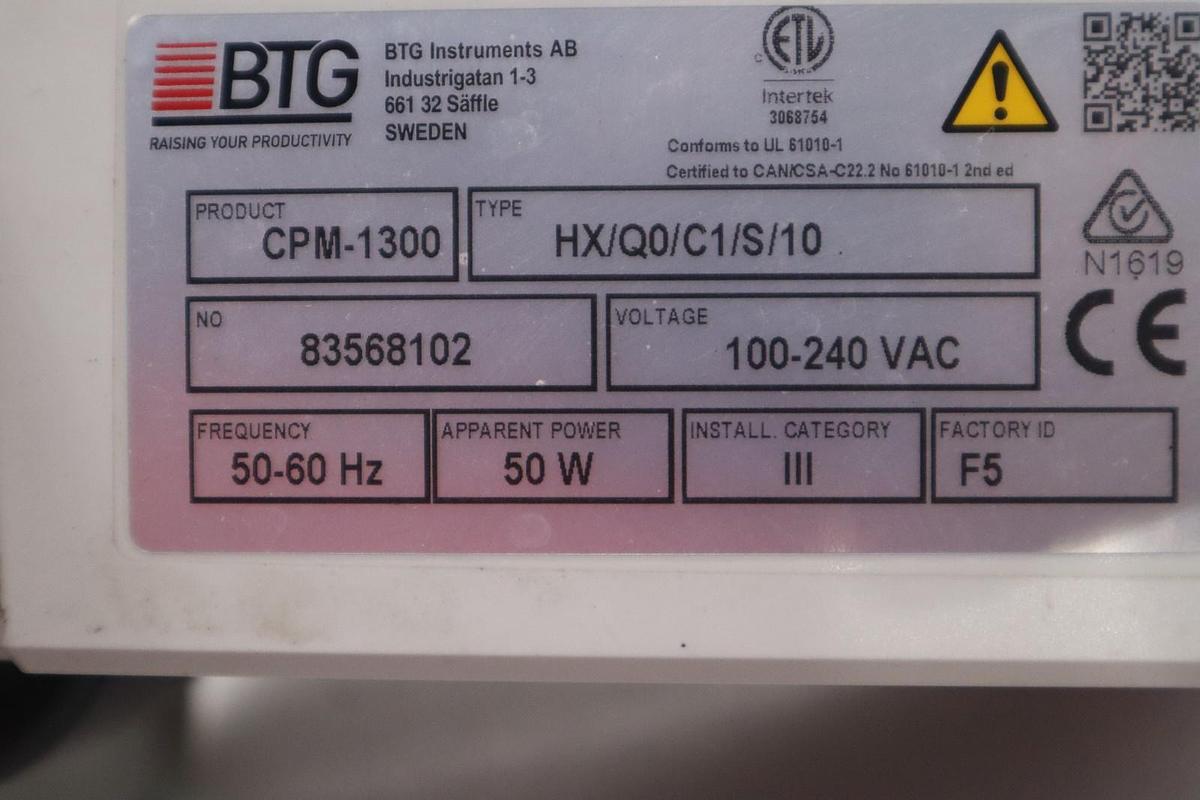 Used BTG CPM-1300 HX/Q0/C1/S/10 COMMUNICATION CONSISTENCY TRANSMITTER DISPLAY SGF-255