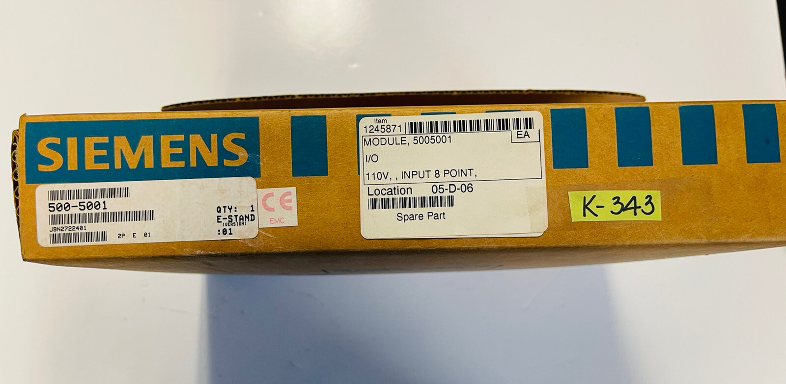 Used SIEMENS 500-5001 INPUT MODULE LOT 5005001 #K-343