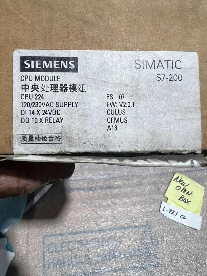 NEW OPEN BOX SIEMENS 6ES7 214-1BD23-0XB0 6ES7214-1BD230XB0 CPU Module STK L721CC