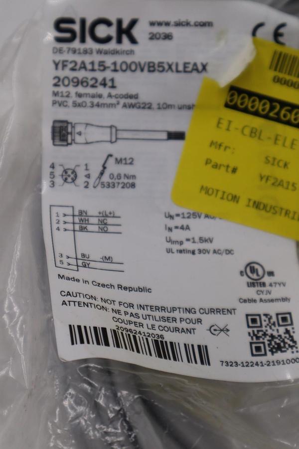 Used SICK YF2A15-100VB5XLEAX-2096241 STOCK #G-754