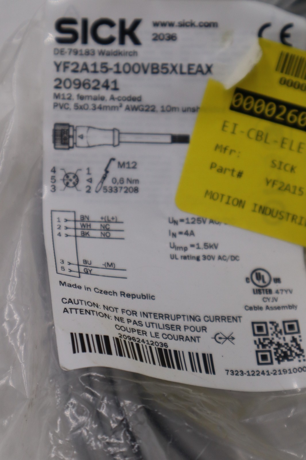 Used SICK YF2A15-100VB5XLEAX-2096241 STOCK #G-754