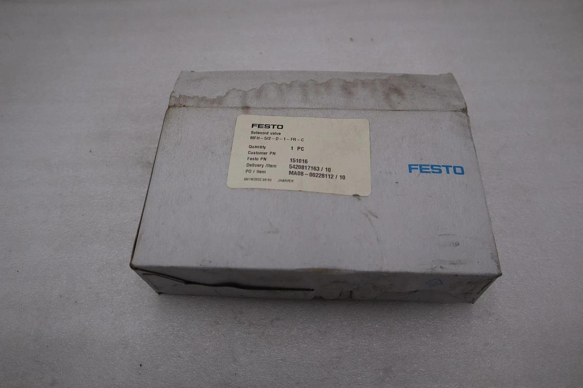 Used NEW FESTO MFH-5/2-D-1-FR-C 151016 SOLENOID VALVE - STOCK GF38A