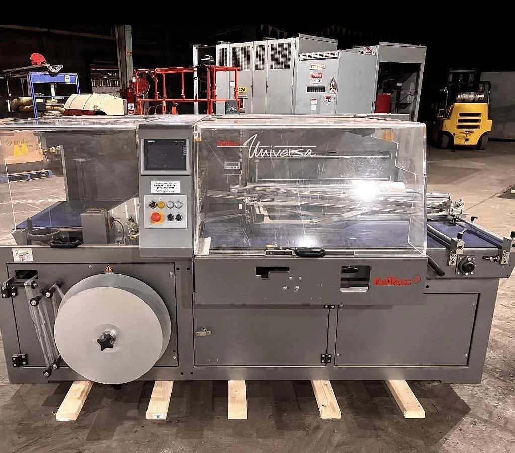 Used KALLFASS UNIVERSA 800 AUTOMATIC SIDE SEAL SHRINK WRAP SYSTEM MFG 2020