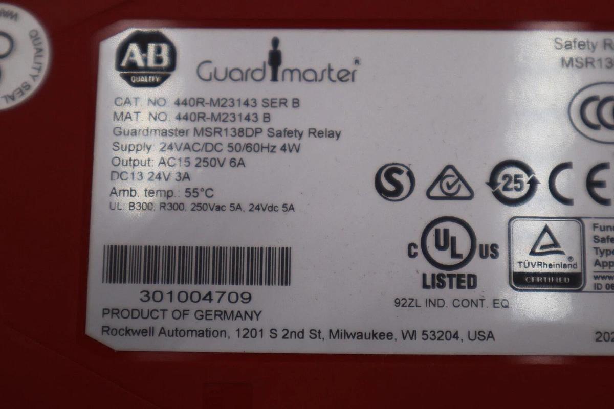 New Allen Bradley 440R-N23132 SER C Safety Relay GuardMaster MSR127TP STK L-241C