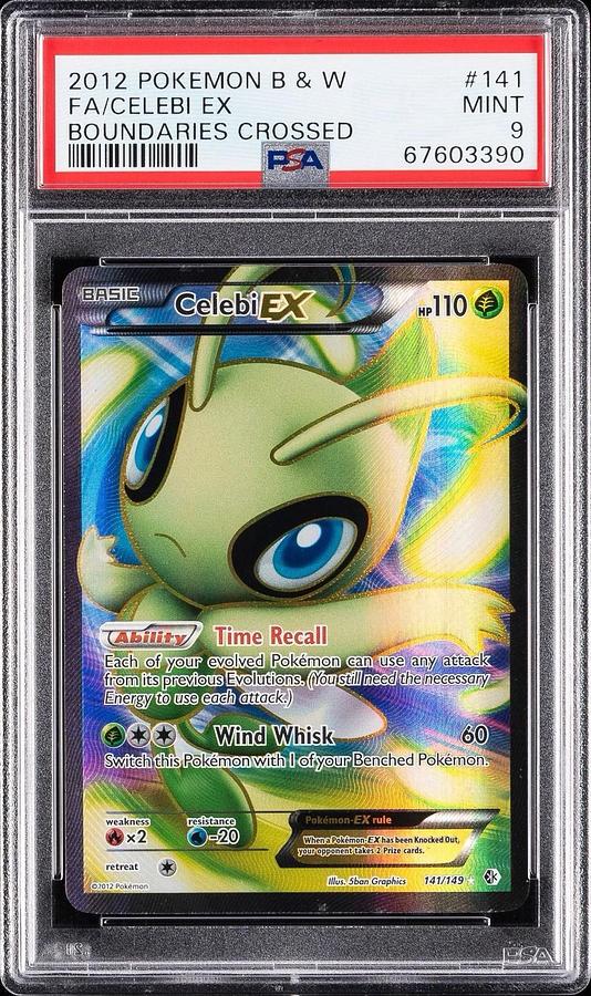 Used 2012 POKEMON BLACK & WHITE BOUNDARIES CROSSED #141 CELEBI EX PSA 9