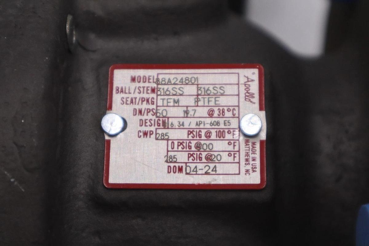 APOLLO WCB 88A24801 CARBON STEEL  2" FLANGED BALL VALUE - STOCK GF612