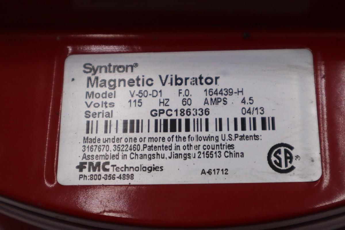 Used FMC Technologies Syntron Magnetic Vibrator V-50-D1 115V NEW IN BOX STOCK S-664