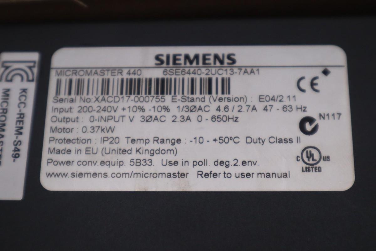 6SE6440-2UC13-7AA1 NEW SIEMENS MICROMASTER 440 Inverter NEW IN BOX STOCK GF-1385