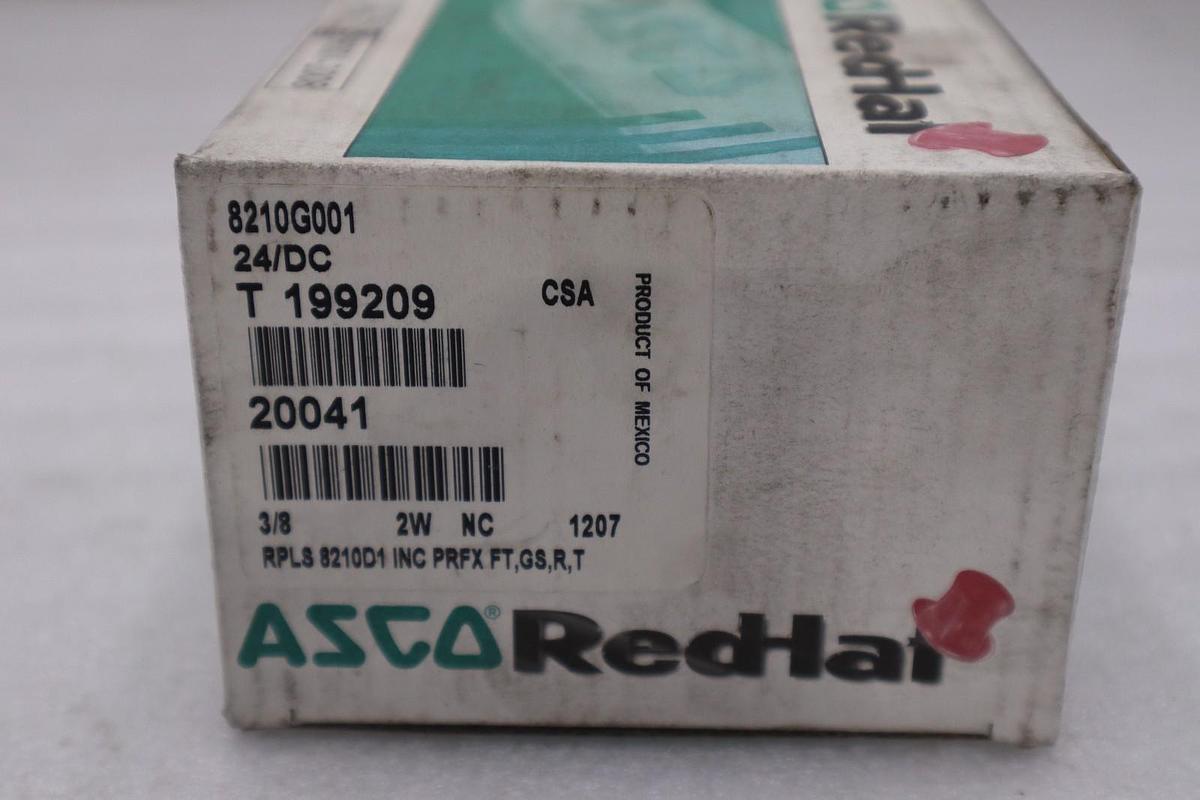 ASCO 8210G001 Red-Hat 3/8" 24VDC Brass Solenoid Valve - STOCK GF627