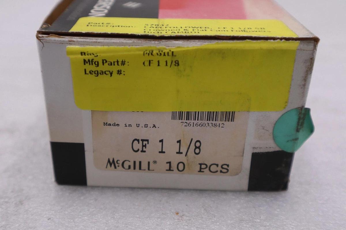 NEW MCGILL CF-1-1/8 CAM FOLLOWER BEARING CF 1 1/8 BOX OF 10 STK CC118