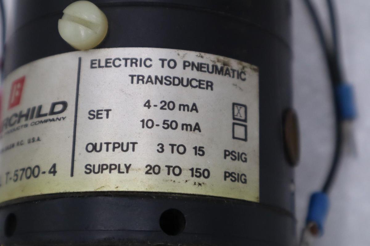 Used FAIRCHILD T-5700-4 ELECTRIC to PNEUMATIC TRANSDUCER *FREE SHIPPING* #2989CC