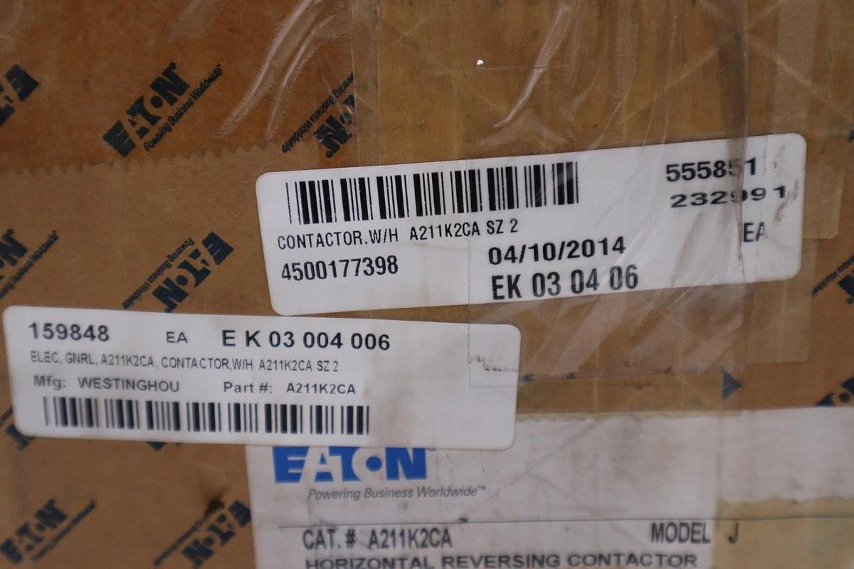 Eaton A211K2CA, Horizontal Reversing Contactor, Nema Size 2 NEW IN BOX GF1101
