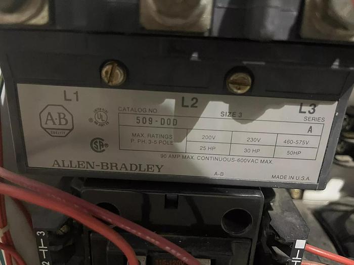 Used Allen Bradley 2100 Series Bucket Size 3 Fusible Motor Control 509-D0D 120 V S-34