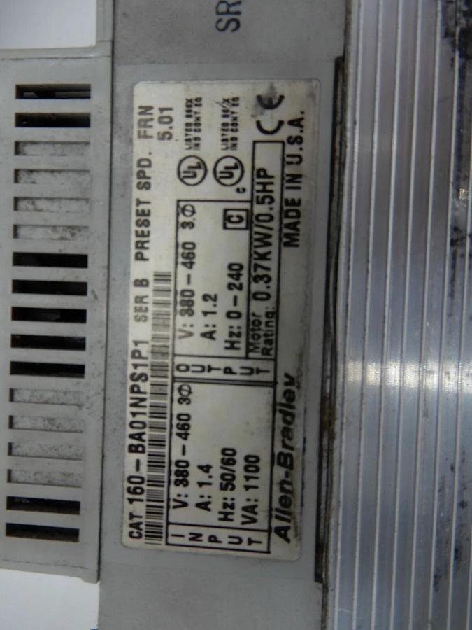 Used THREE ALLEN BRADLEY VARIABLE SPEED DRIVES 160-BA01NPS1P1