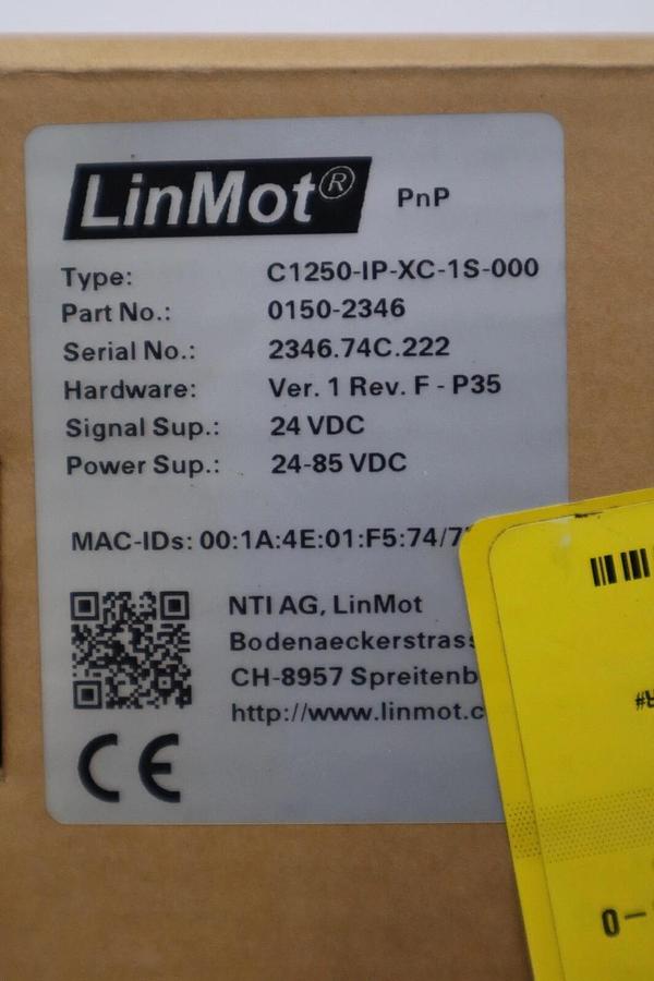 LINMOT TYPE C1250-IP-XC-1S-000 PART NO. 0150-2346  SERVO DRIVE NEW UNIT #312-C