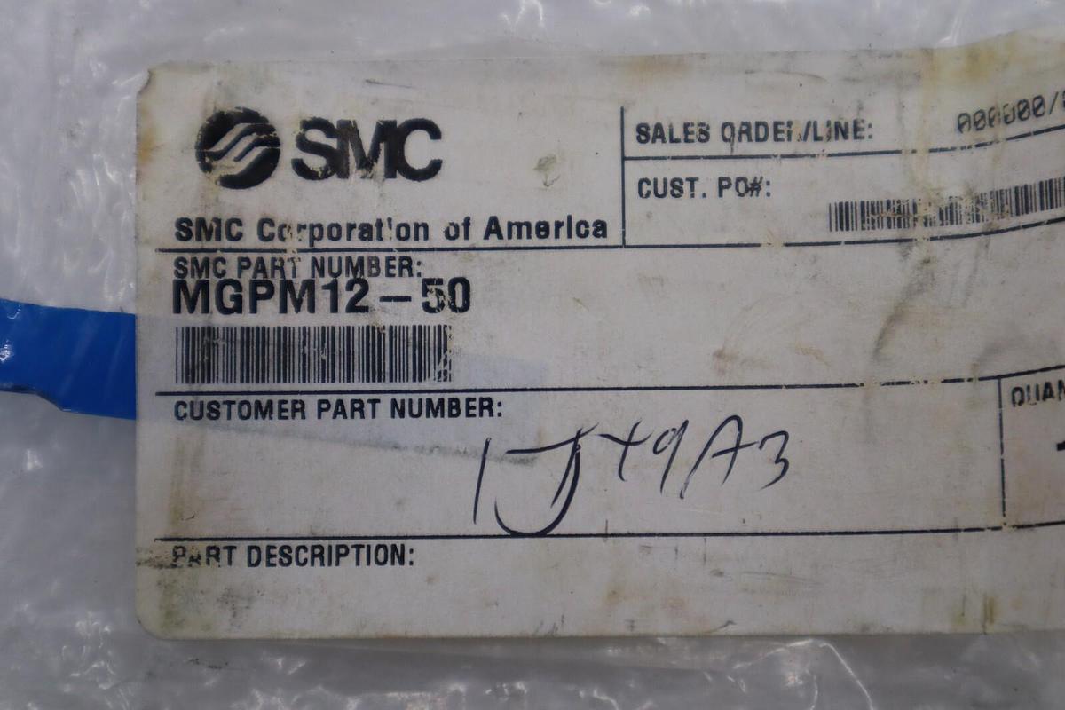 Used SMC MGPM12-50 Guided Pneumatic Cylinder NEW OPEN BOX STOCK L-187-C