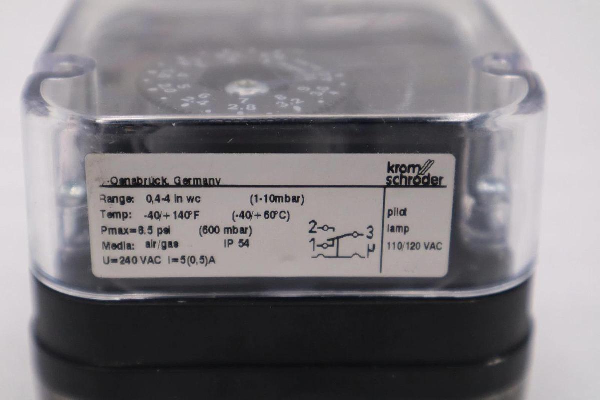 Krom Schroder DG10T Pressure Switch 0.4-4.0 IN WC 1.0-10 BAR STOCK H428A
