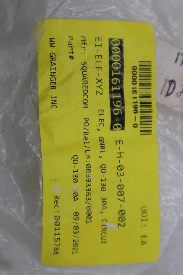 LOT OF 5 - New Circuit Breaker Square D QO-130 30 Amp 1 Pole 120V STOCK G744A