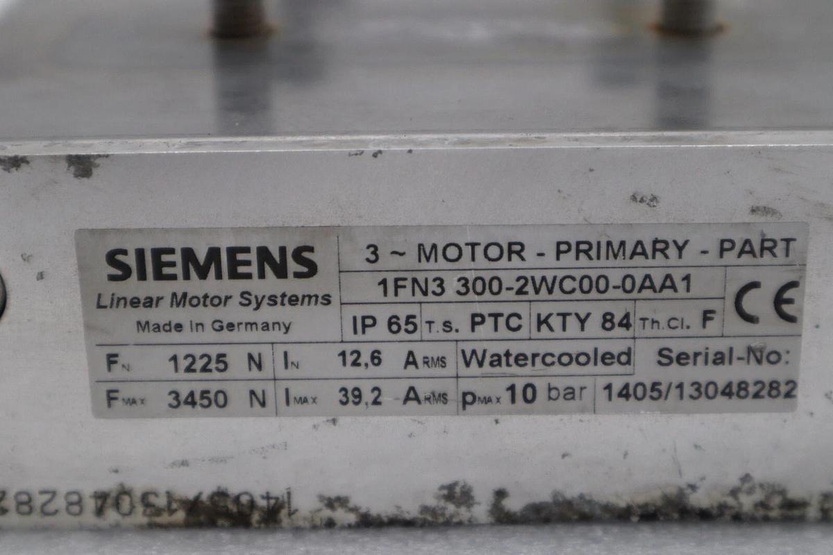 Used SIEMENS 1FN3 300-2WC00-0AA1 PRIMARY SECTION F. LINEAR MOTOR STOCK 3037A