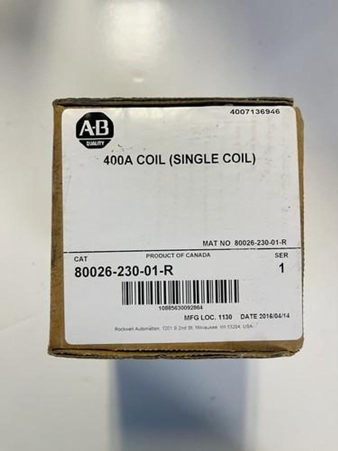 New Sealed Allen Bradley 80026-230-01-R 400A COIL SER 1 ( SINGLE COILD) #K-309