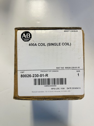 New Sealed Allen Bradley 80026-230-01-R 400A COIL SER 1 ( SINGLE COILD) #K-309