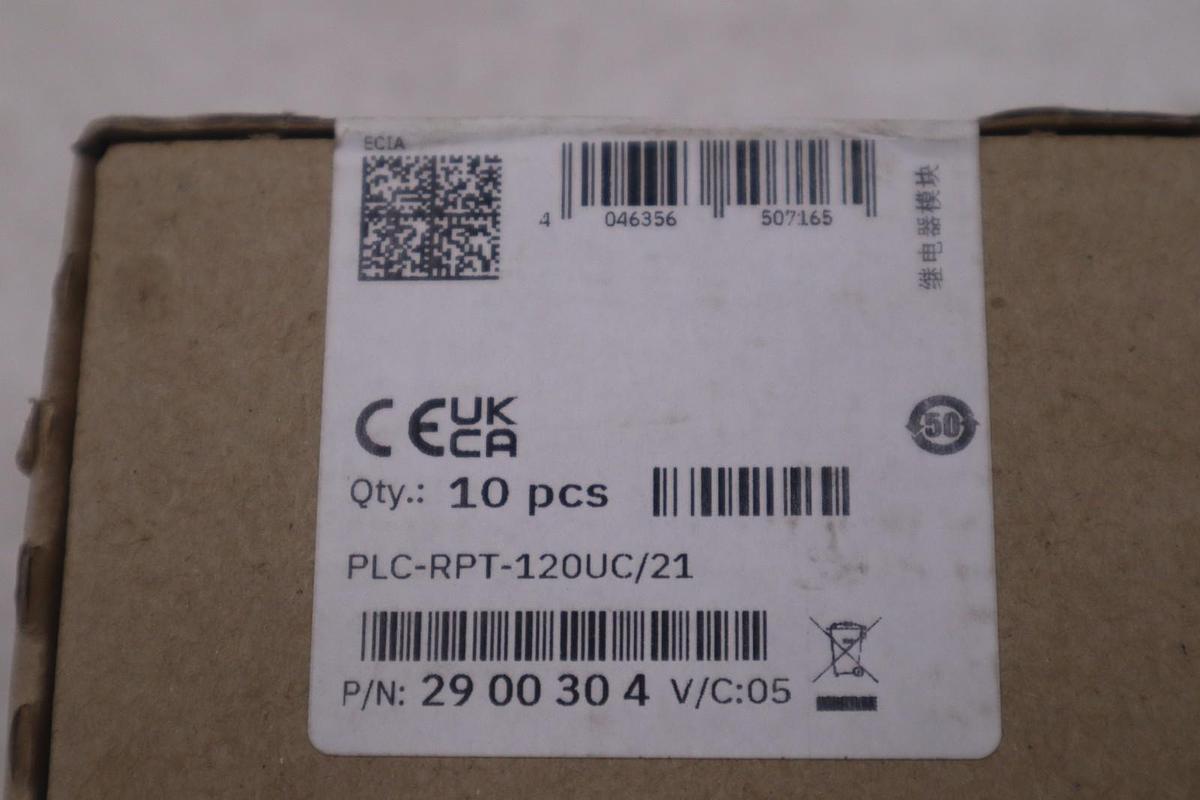BOX OF 10 - PHOENIX CONTACT PLC-RPT-120UC/21 RELAY MODULES 29 00 30 4 - #K1673A