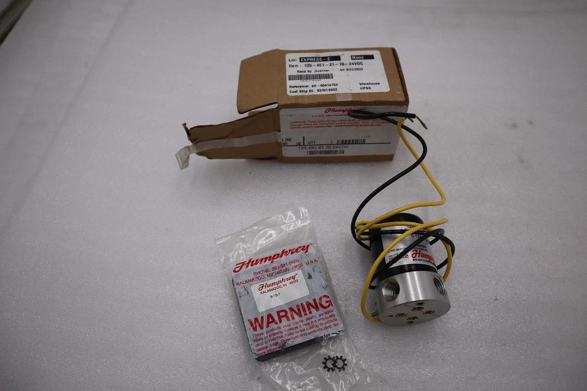 HUMPHREY 125-4E1-21-36-70 Solenoid Valve, 120V, 0-125PSI STOCK H1123A