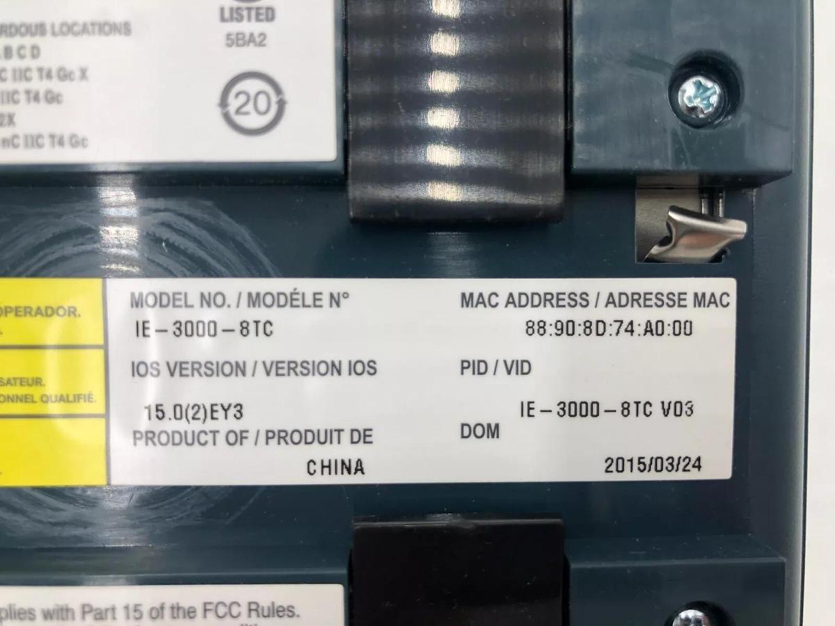 Used ANATEL CISCO IE 3000 IE30008TC ETHERNET SWITCH STOCK 1401