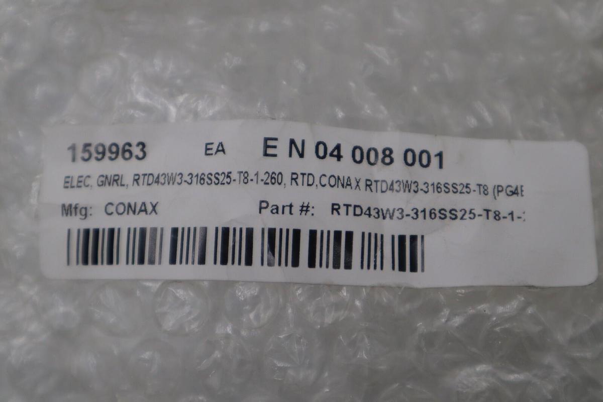 NEW CONAX BUFFALO RTD43W3-316SS25-T8-1-260 RTD WIREWOUND STOCK G494A