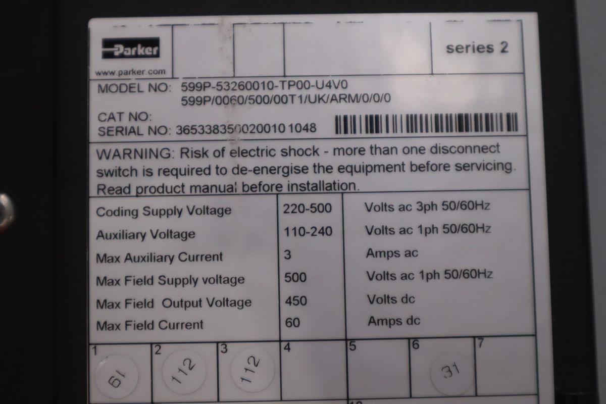 Used Parker Drive 599P-53260010-TP00-U4V0 SERIES 2 - STOCK GF963